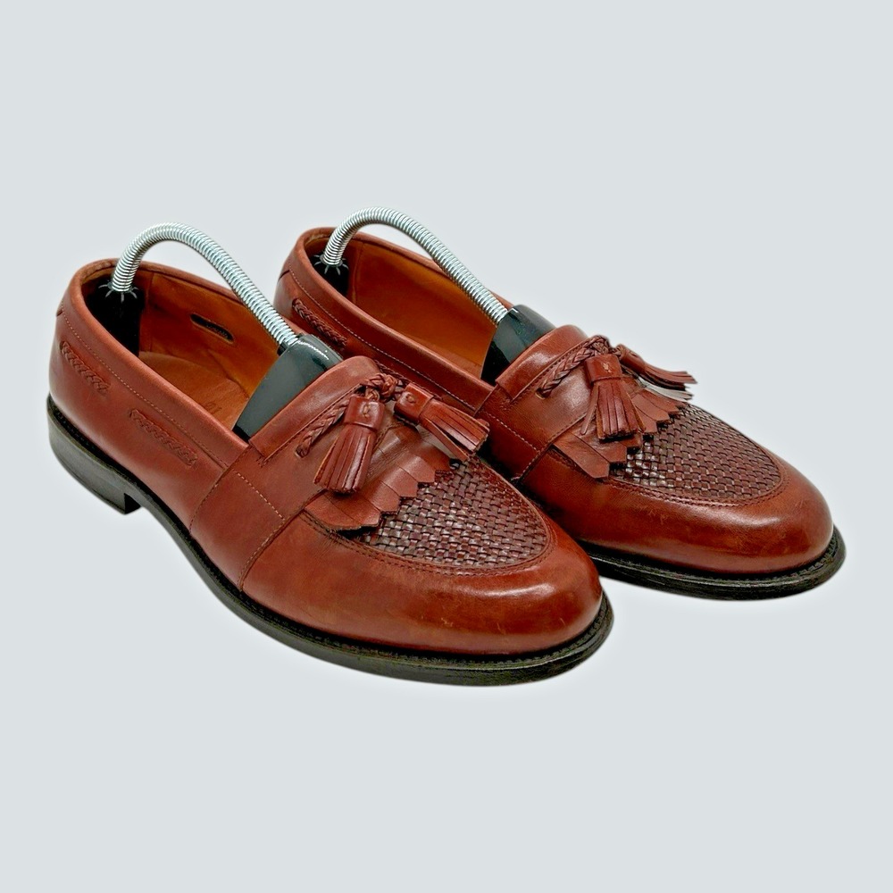 Allen Edmonds Cody Tassel Loafer M9.5 D Leather Kiltie Woven Slip On 1849 Chilli - Picture 2 of 9